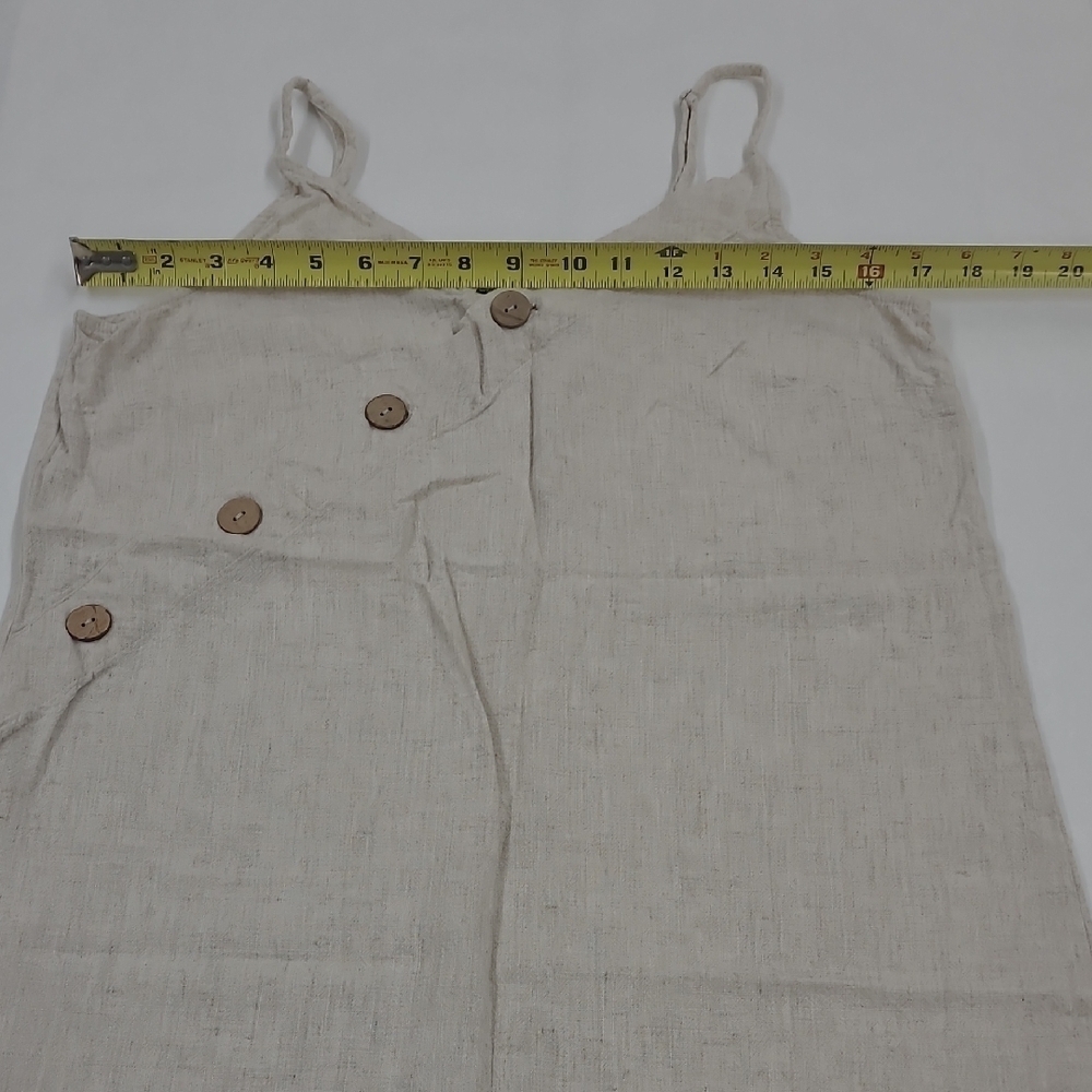 Timing Tan Spaghetti Strap Button Dress Size L - Picture 6 of 9